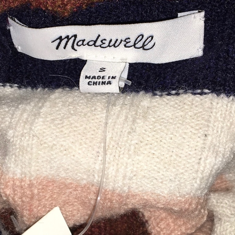 Madewell Evercrest Striped Mockneck Sweater Top S - Picture 6 of 6